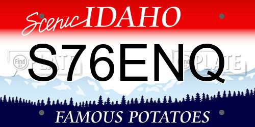 S76ENQ Idaho License Plate