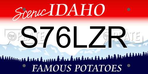 S76LZR Idaho License Plate