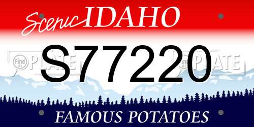 S77220 Idaho License Plate
