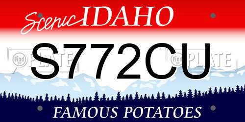 S772CU Idaho License Plate
