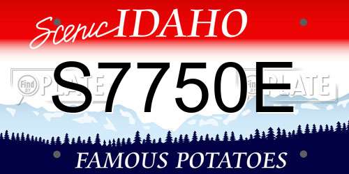 S7750E Idaho License Plate