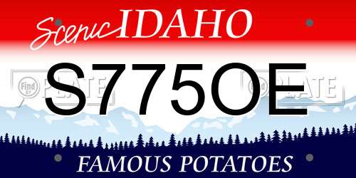 S775OE Idaho License Plate