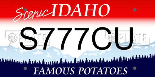S777CU Idaho License Plate