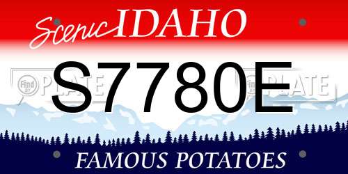 S7780E Idaho License Plate
