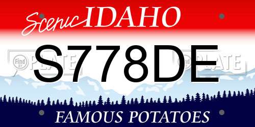 S778DE Idaho License Plate