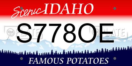 S778OE Idaho License Plate