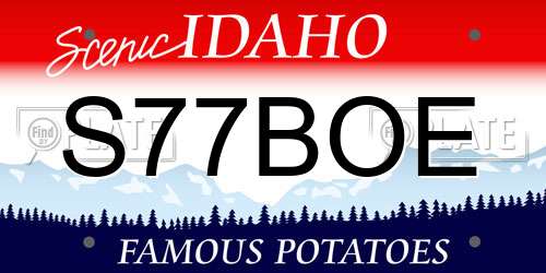 S77BOE Idaho License Plate