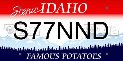 S77NND Idaho License Plate