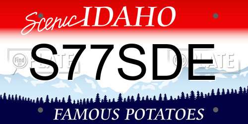 S77SDE Idaho License Plate