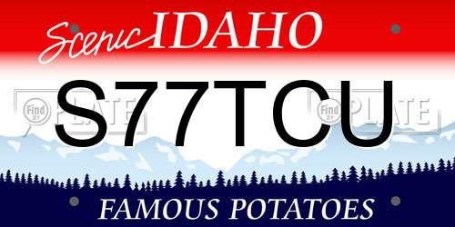 S77TCU Idaho License Plate