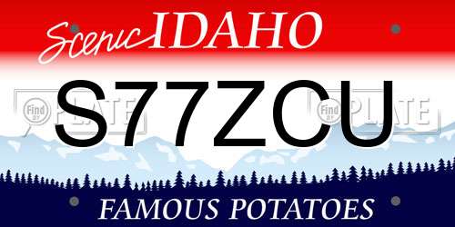S77ZCU Idaho License Plate