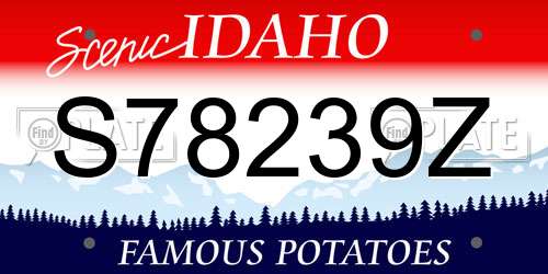 S78239Z Idaho License Plate