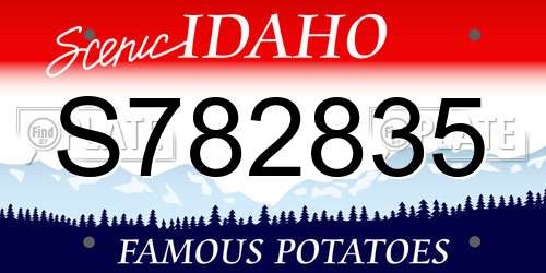 S782835 Idaho License Plate
