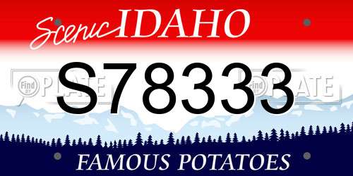 S78333 Idaho License Plate