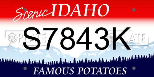 S7843K Idaho License Plate