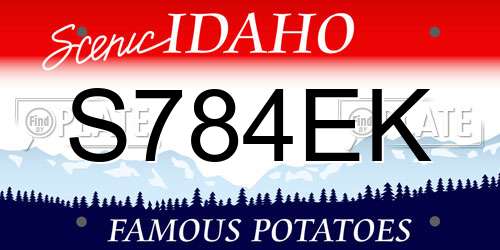 S784EK Idaho License Plate