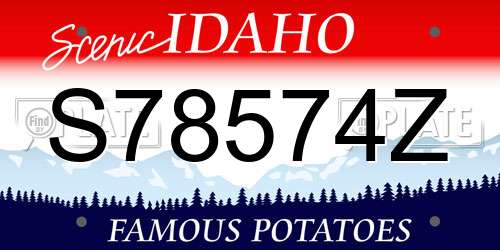 S78574Z Idaho License Plate