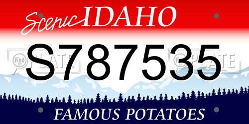 S787535 Idaho License Plate