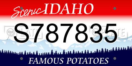 S787835 Idaho License Plate