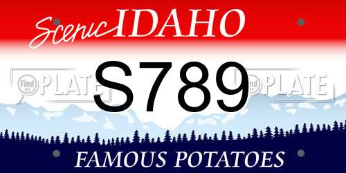 S789 Idaho License Plate