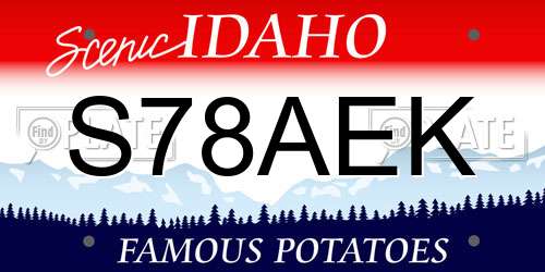 S78AEK Idaho License Plate
