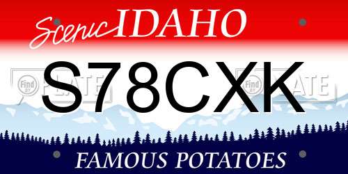 S78CXK Idaho License Plate
