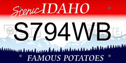 S794WB Idaho License Plate