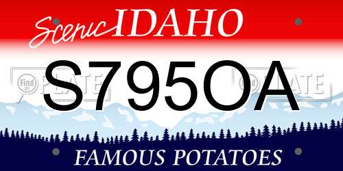 S795OA Idaho License Plate