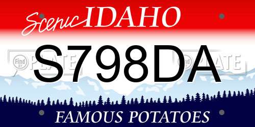 S798DA Idaho License Plate