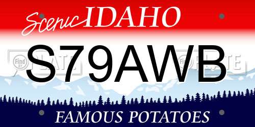 S79AWB Idaho License Plate