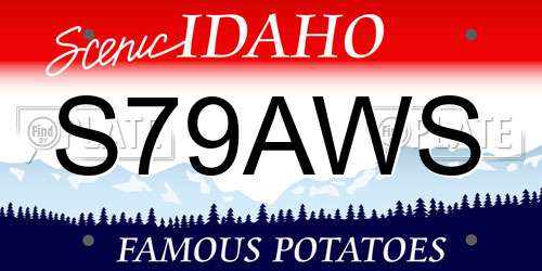 S79AWS Idaho License Plate