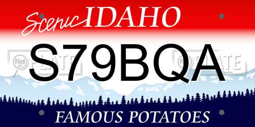S79BQA Idaho License Plate