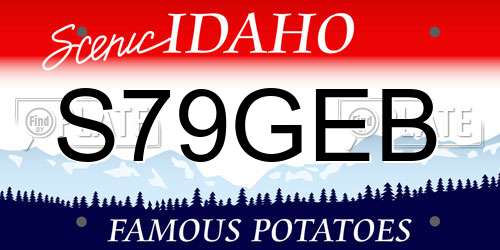 S79GEB Idaho License Plate