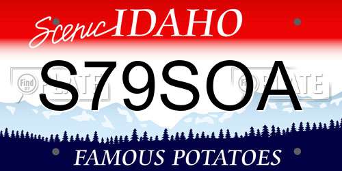 S79SOA Idaho License Plate