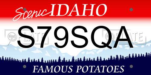 S79SQA Idaho License Plate