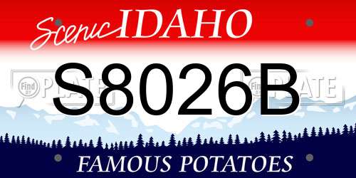 S8026B Idaho License Plate