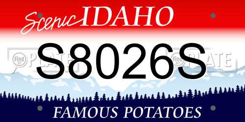 S8026S Idaho License Plate