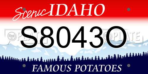 S8043O Idaho License Plate