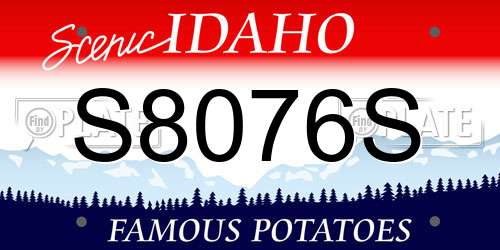 S8076S Idaho License Plate
