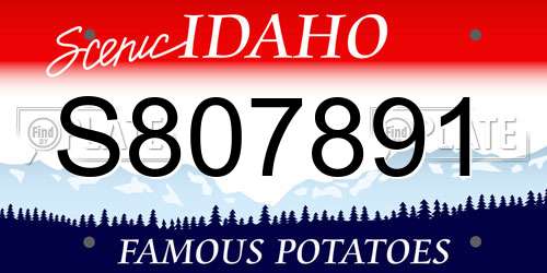 S807891 Idaho License Plate