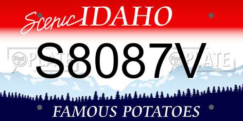 S8087V Idaho License Plate
