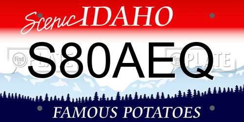 S80AEQ Idaho License Plate