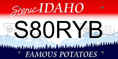 S80RYB Idaho License Plate