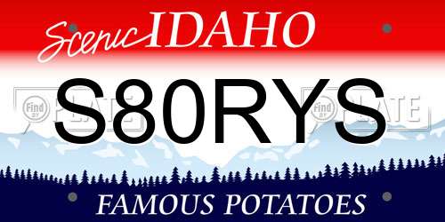 S80RYS Idaho License Plate