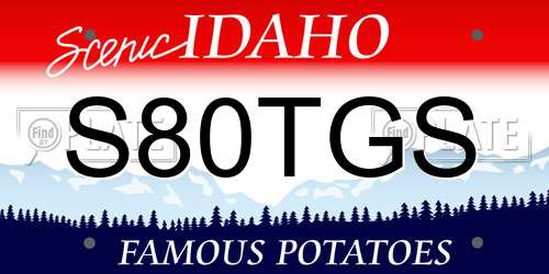S80TGS Idaho License Plate