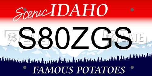 S80ZGS Idaho License Plate