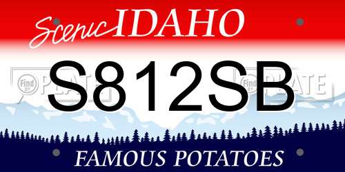 S812SB Idaho License Plate