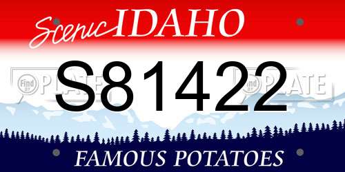 S81422 Idaho License Plate