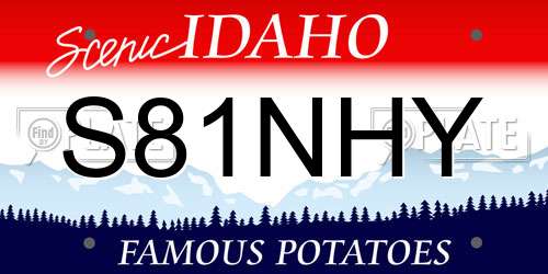 S81NHY Idaho License Plate