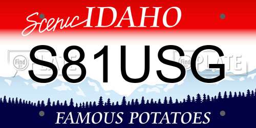 S81USG Idaho License Plate